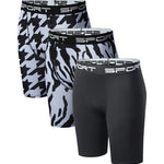3 Pack Men's Stretchy for Outdoor Quick-Dry Compression Activewear Tights