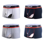4 Pack Men's Cotton Gun Egg Separation Elephant Nose Trunks