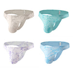 4-pack Men's Supportive Fit Lightweight & Airy Breathable Thong & Strings