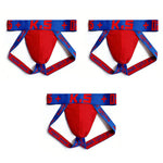 3 Pack Men's Letter Print Color Block Breathable & Stretchy Jockstraps