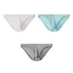 3 Pack Men's Mesh Sexy Low Waist Big Pouch Briefs
