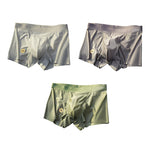 3 Pack Men's Mulberry Silk 10A Antibacterial Ice Feel Satin Light Luxury Trunks