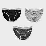 3 Pack Men's Breathable & Quick-Dry Antibacterial Mid-Rise Cooling Briefs