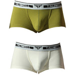 2 Pack Men's Ultra-Soft Breathable Cotton Supportive Fit Sporty Cut Comfy Trunks