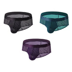 3 Pack Men's Quick-Dry Mesh Low-Rise Briefs