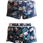 2 Pack Men's Ultra-Soft Cotton Playful Prints Mid-Rise Trunks