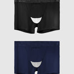 2 Men's Ultra-Thin Ice Silk Detachable Gusset Breathable Trunks