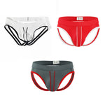 3 Pack Men's Breathable Mesh Sexy Moisture-Wicking 3D Cutting Jockstrap