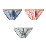 3 Pack Men's Ultra-Soft Stretch Fabric Ice Silk Briefs