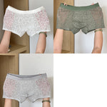 3 Pack Men's Ice Silk Breathable Lightweight 10A Antibacterial Lace Trunks