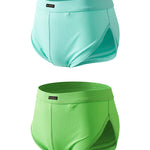 2 Pack Men's Sport with Detachable Pouch Quick-Dry Mesh Side Vent Boxers Briefs