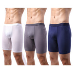 3 Pack Men’s Anti-chafing Mesh Long Boxer Briefs