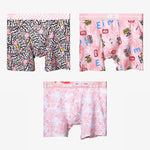 3 Pack Men's Anti-Chafing Stay-Put Fit Bold Prints Skin-Friendly Premium Cotton Boxers Briefs