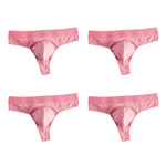 4-Pack Men's Ultra-Soft Cotton Mid-Rise Stay-Put Fit Seamless Thong