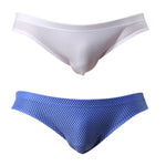 2 Pack Men's Soft-Touch Daily Stretch Solid Color Stay-Put Fit Briefs