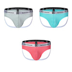 3 Pack Men's Mesh Thong with Stretch & Breathable 3D Support Pouch