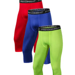 3 Pack Men's Multi-Sport Workout Ready Close-Fitting Comfort Activewear Tights
