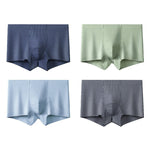 4 Pack Men's Antibacterial Cotton Gusset Striped Lightweight Trunks