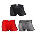 3Pcs Men's Mesh Thin Ice Silk Underwear