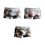 3 Pack Men's Ice Silk Mesh Breathable Printed Odor-Control Trunks