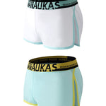 2 Pack Men's Stretch Boxer Shorts with Side Split Design and Support Pouch