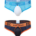2 Pack Men's Breathable Mesh Removable U-Shaped Pocket Thongs