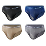4 Pack Men's Stretch Fit Low-Rise Zero-Irritation Soft-Bound Edges Cooling Briefs