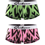 2 Pack Men's Fade-Resistant Printed Skin-Friendly Cooling Airflow Trunks