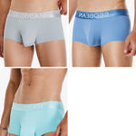 3 Pack Men's  Ice Silk Solid Color Breathable Antibacterial Trunks