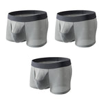 3 Pack Men's Ice Silk Front Split Pouch Breathable Mesh Cooling Comfort Trunks