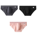3 Pack Men's Ultra-Thin Breathable Ribbed Ice Silk Briefs