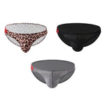 3 Pack Men's Low Rise Breathable Sports Print U-Pouch Moisture Wicking Bikinis