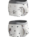 2 Pack Men's U-Pouch Side Vent Printed Trunks