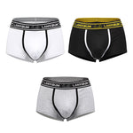 3 Pack Men's Solid Color Odor-Resistant Soft Supportive Pouch Trunks