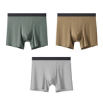 3 Pack Men's Ice Silk Antibacterial Odor-Control Day-Long Comfort Boxer Briefs