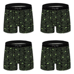 4 Pack Men's Ice Silk Trendy Prints Comfortable Smooth Touch Boxer Briefs