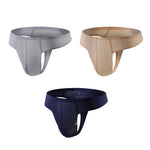 3 Pack Men's Sexy Low-Rise Seamless with Support Pouch Thongs
