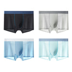 4 Pack Men's Sporty & Breathable Seamless Ice Silk Smooth Trunks
