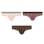 3 Pack Men's Ice Silk Breathable Seamless Comfort Stretch Fit Low-Rise Bikini