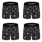 4 Pack Men's Ice Silk Trendy Prints Comfortable Smooth Touch Boxer Briefs