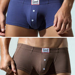 2 Pack Men's Soft Solid Color Simple Comfortable Breathable Trunks