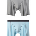 2 Pack Men's Sports Anti-Chafing Ice Silk Quick-Dry Boxers Briefs & Midway Briefs
