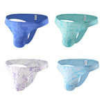 4-pack Men's Supportive Fit Lightweight & Airy Breathable Thong & Strings