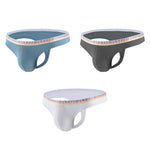3 Pack Men's Ice Silk Middle-Rise Summer Thongs