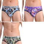 3 Pack Men's Cartoon Modal Printed Briefs And Trunks