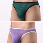 2 Pack Men's Solid-Color Checkered Briefs