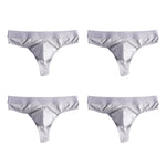 4-Pack Men's Ultra-Soft Cotton Mid-Rise Stay-Put Fit Seamless Thong