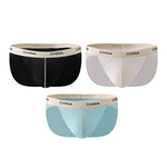 3 Pack Men's Ice Silk Lightweight & Transparent Skin-Feel Solid Color Briefs