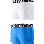 2 Pack Men's Ice Silk Side-Slit Athletic Loose Fit Elastic Lounge Sleep Boxer Shorts
