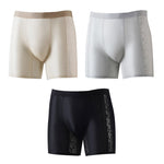 3 Pack Men's Satin Lace Jacquard 3D U-Pouch Anti-Chafe Breathable Midway Briefs